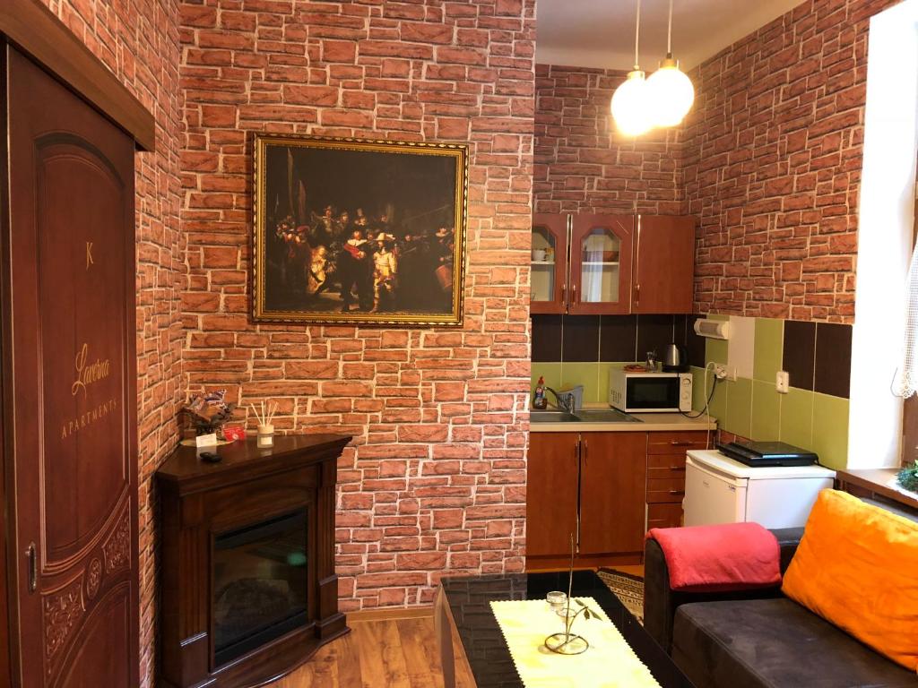A kitchen or kitchenette at Apartmány Laverna