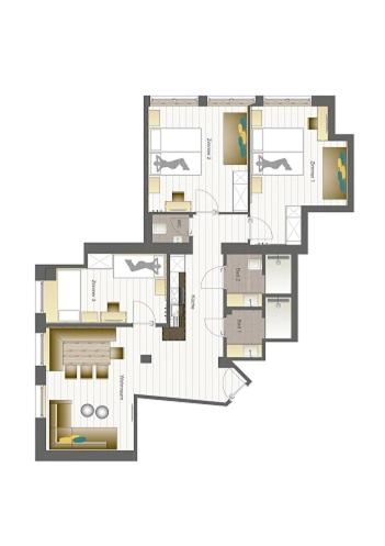 Plán poschodí v ubytovaní Hotel-Appartement Ferienhof