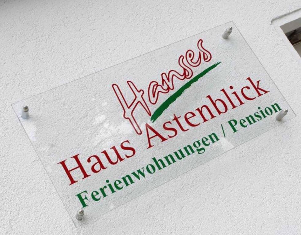 Certifikát, hodnocení, plakát nebo jiný dokument vystavený v ubytování Pension Haus Astenblick