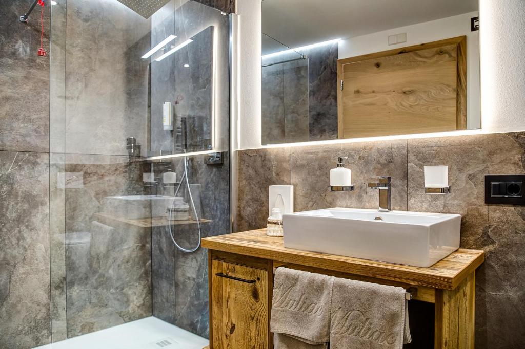 Koupelna v ubytování Hotel Muliac
