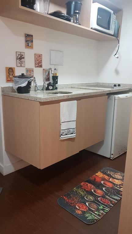 Kuchyň nebo kuchyňský kout v ubytování Flat Manaus