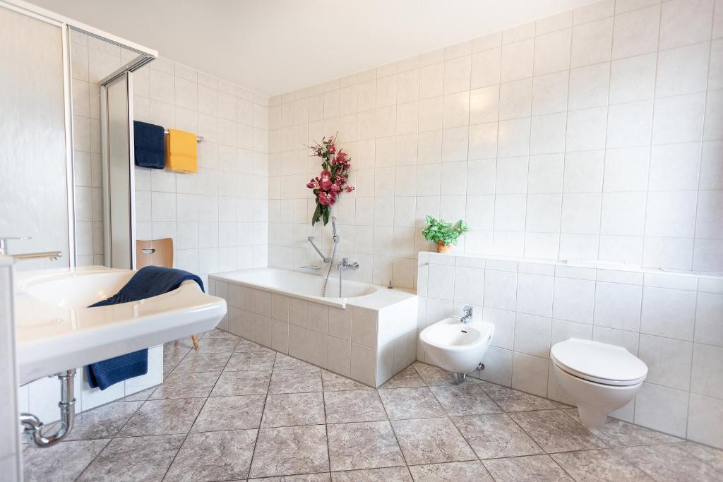 Koupelna v ubytování Hotel Silberdistel