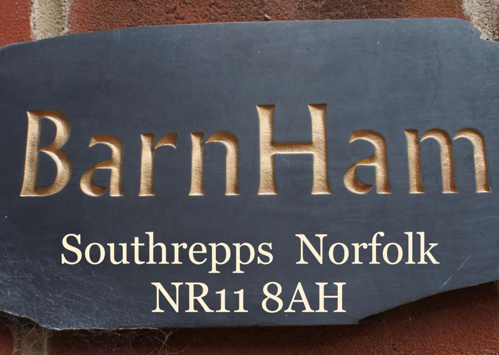 a sign for the entrance to barnham southernipps norfolk nr at Southrepps BarnHam in Cromer