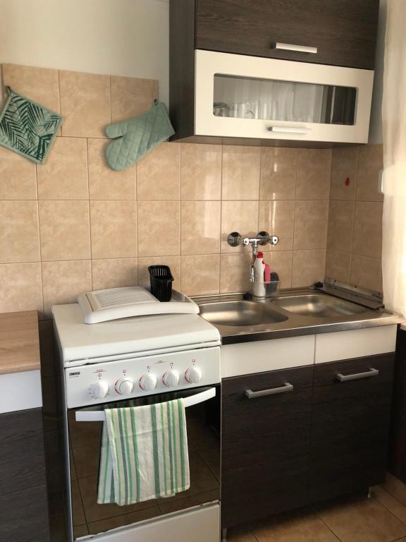 Kuchyňa alebo kuchynka v ubytovaní Veranda Apartman