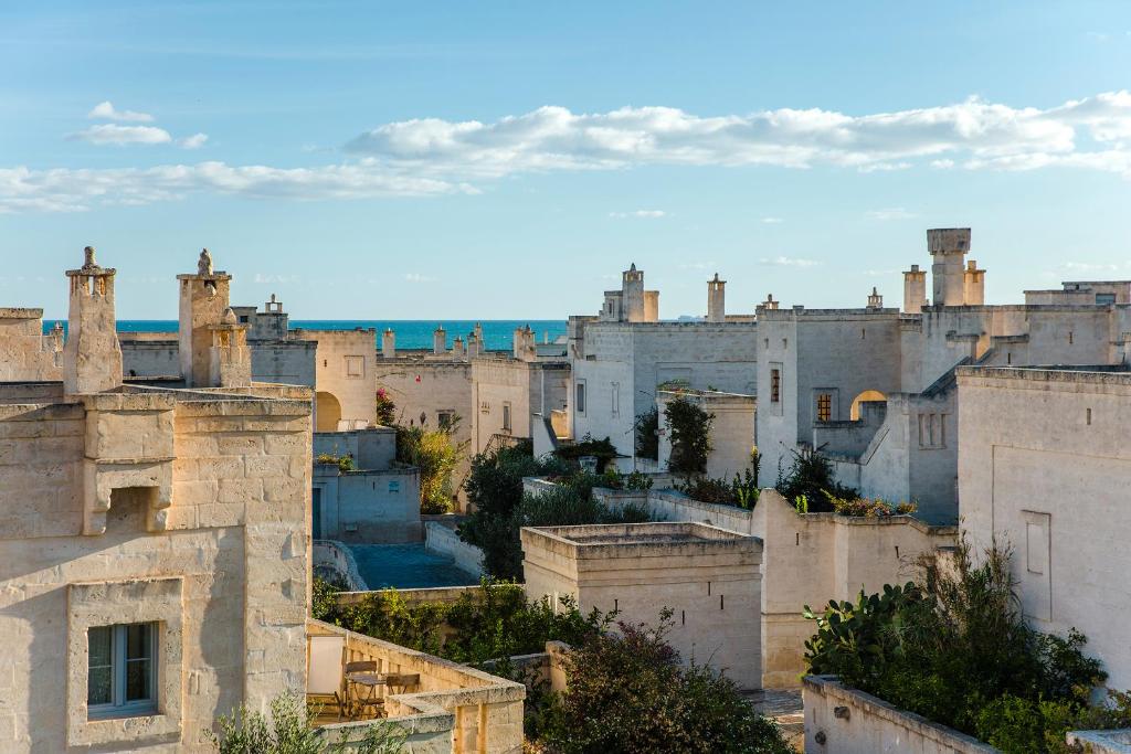an aerial view of a city with buildings at Borgo Egnazia in Savelletri di Fasano