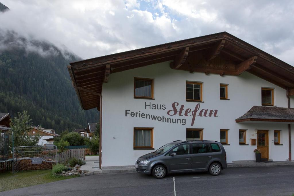 a car parked in front of a building at Haus Stefan in Neustift im Stubaital