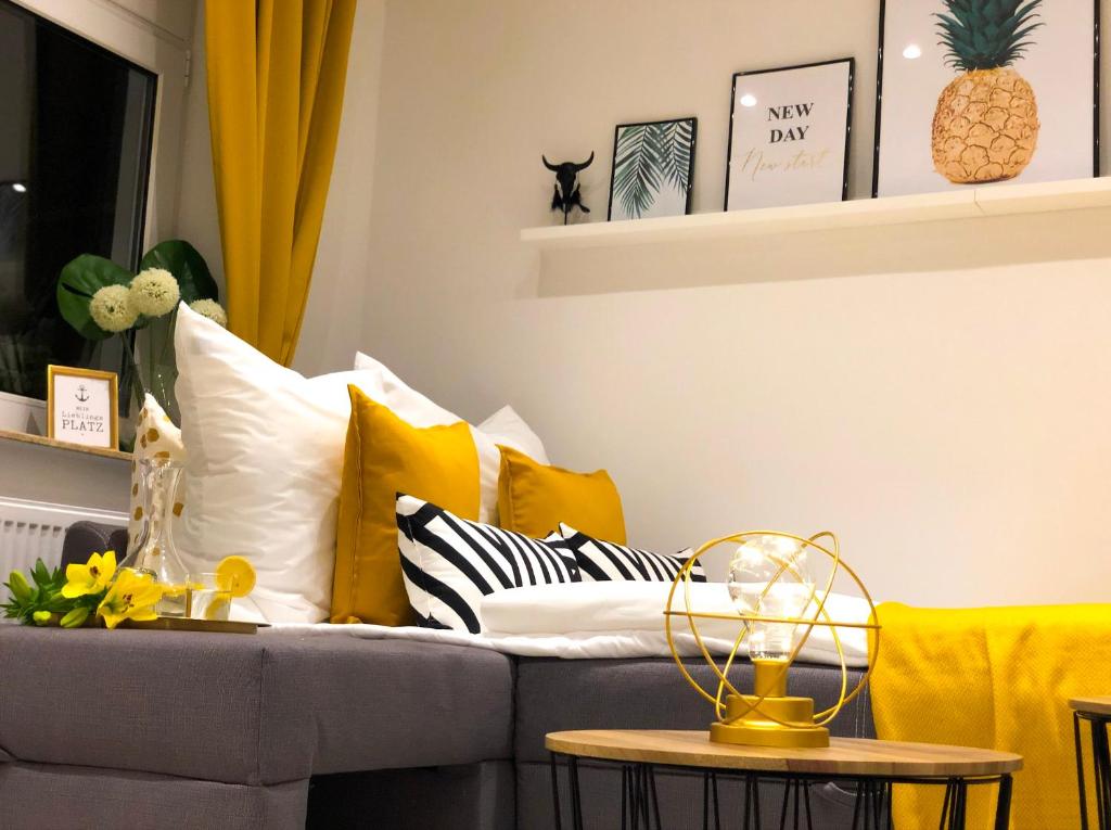 Posezení v ubytování Ferienwohnung Domizil am Delft Emden