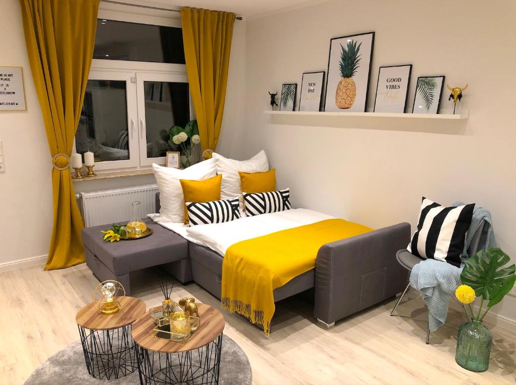 Posezení v ubytování Ferienwohnung Domizil am Delft Emden