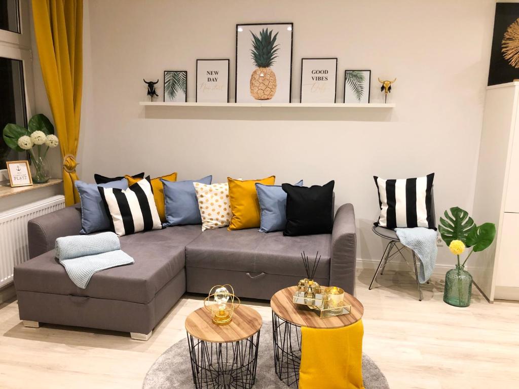 Posezení v ubytování Ferienwohnung Domizil am Delft Emden