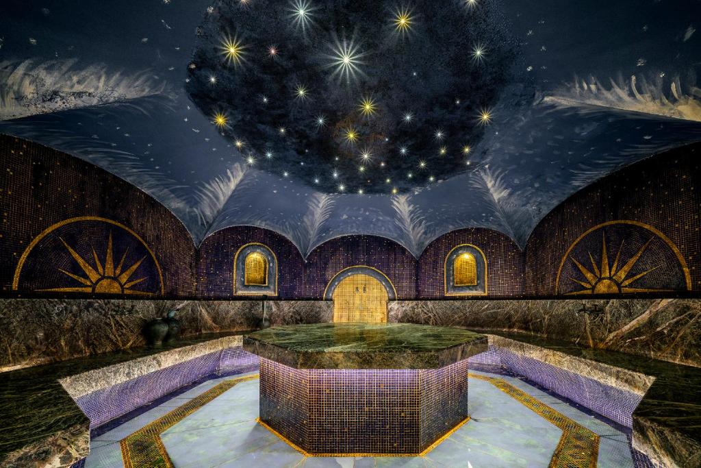 a room with a ceiling with stars on it at Baltic Beach Hotel & SPA in Jūrmala