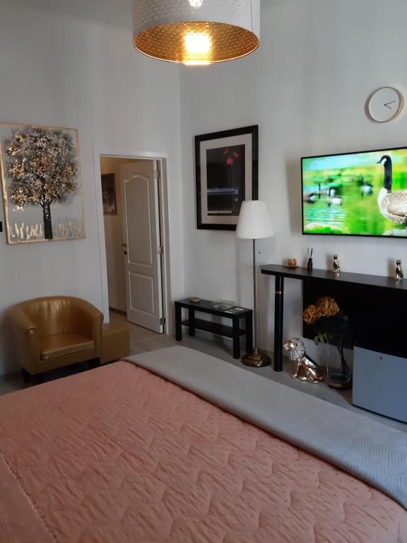 TV a/nebo společenská místnost v ubytování Room Lux SPA " TABARKA "