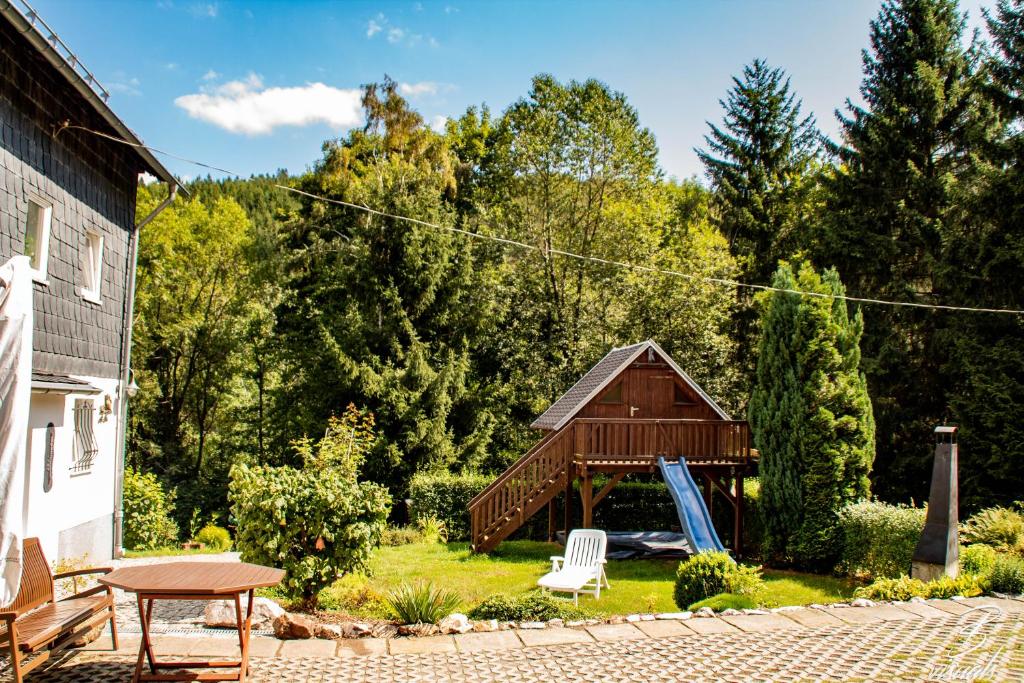 Zahrada ubytování Ferienwohnung Eulennest