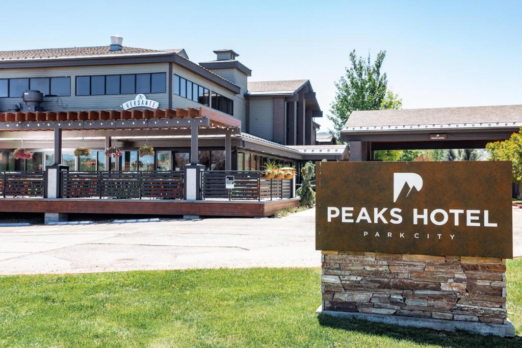 a building with a sign on the front of it at Park City Peaks in Park City