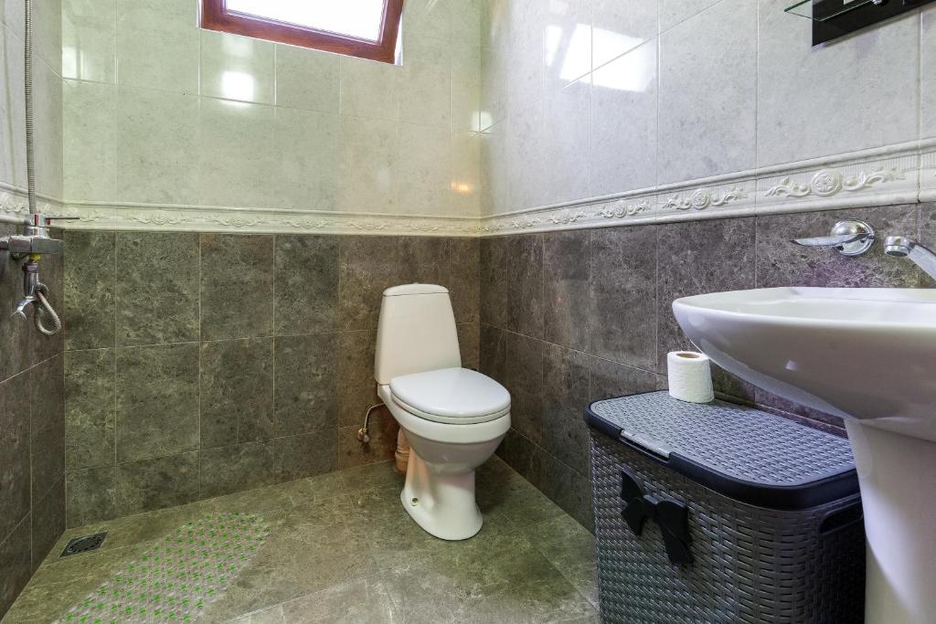 Koupelna v ubytování Guesthouse Vashlovani