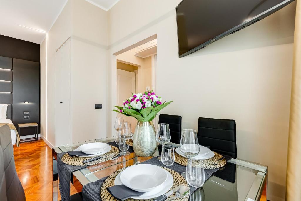 Telewizja i/lub zestaw kina domowego w obiekcie Frattina High-end apt