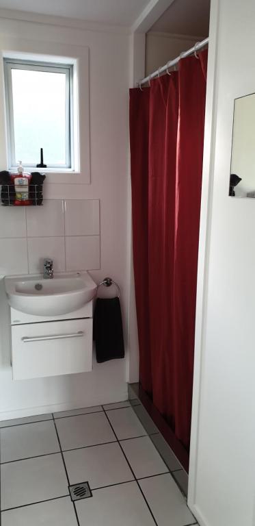 Koupelna v ubytování Mokau Motels