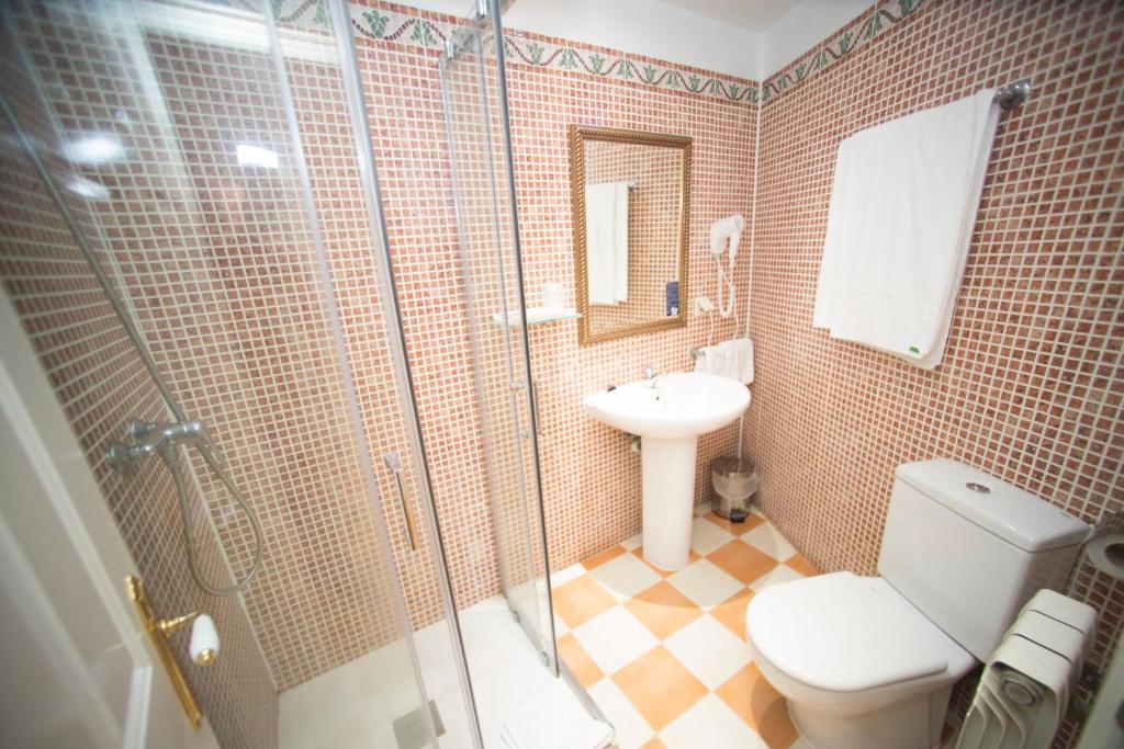 Koupelna v ubytování Hotel Alba