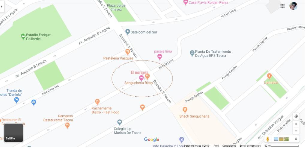 una mappa del campus del catalizzatore di El Marquez a Tacna