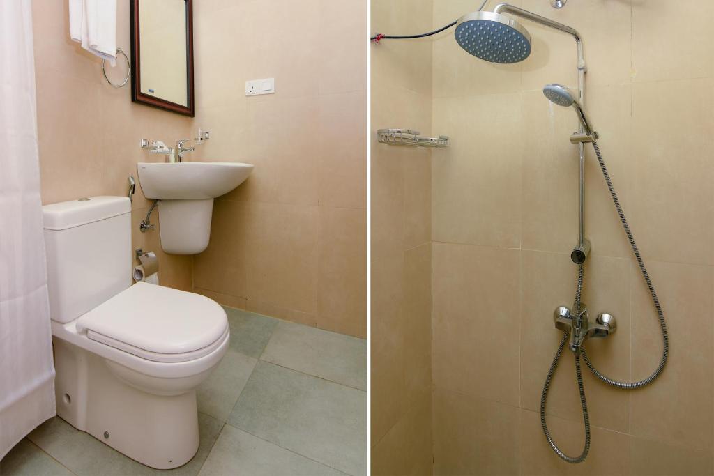 Koupelna v ubytování Sobaya Hotel