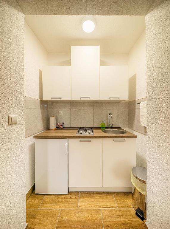Kuchyň nebo kuchyňský kout v ubytování Apartmani Zeder Plitvička jezera