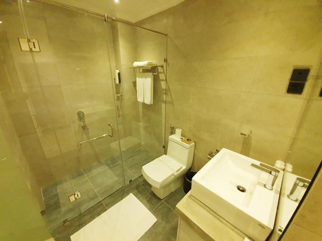 Koupelna v ubytování Bed Station 210
