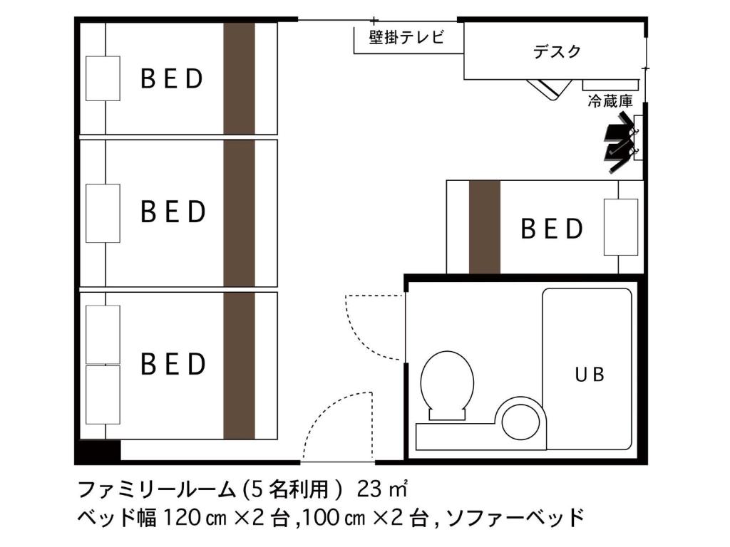 Půdorys ubytování Hotel AreaOne Izumo