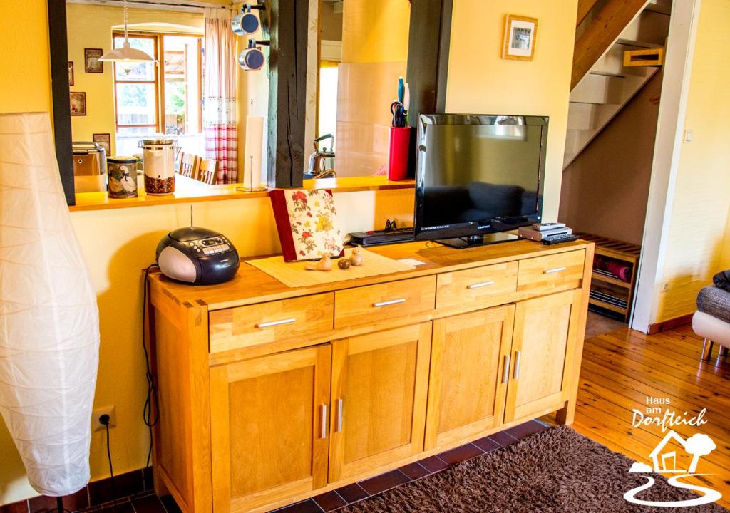 Kuchyň nebo kuchyňský kout v ubytování Haus am Dorfteich Fehmarn