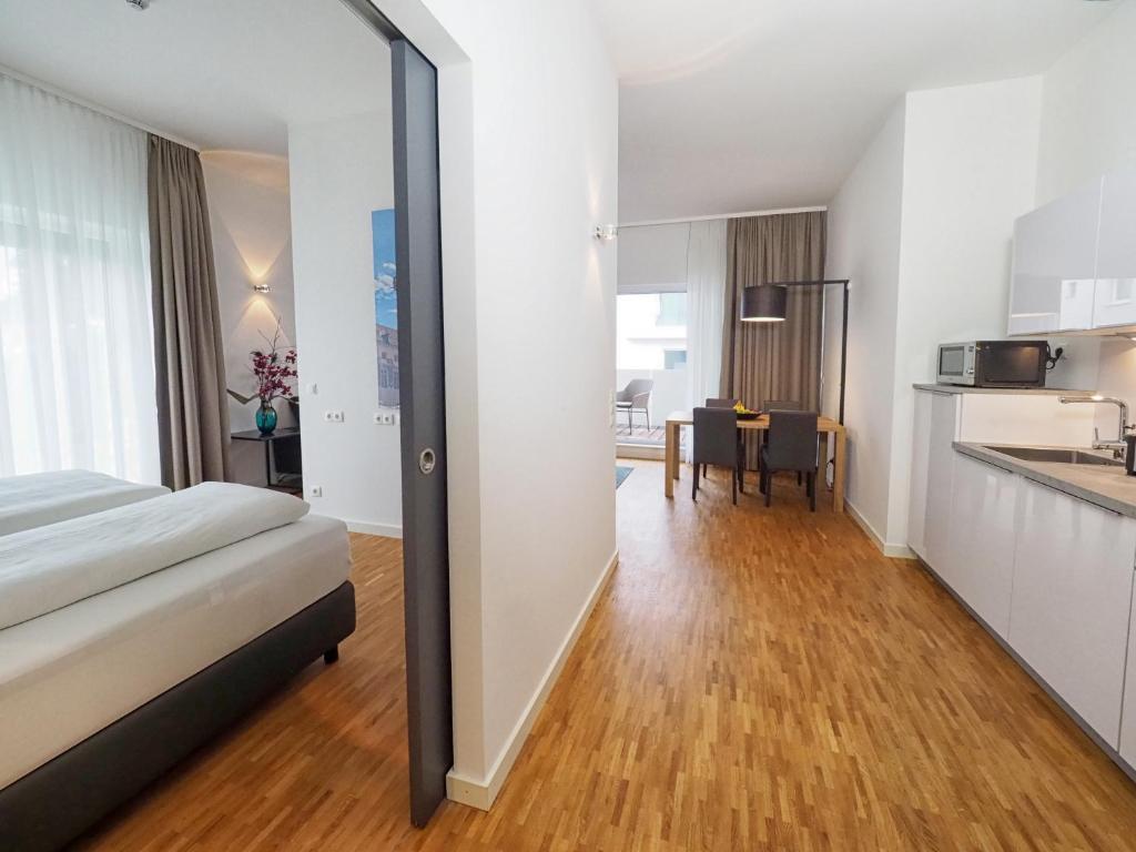 Kuchyň nebo kuchyňský kout v ubytování Apparthotel Rivers Passau