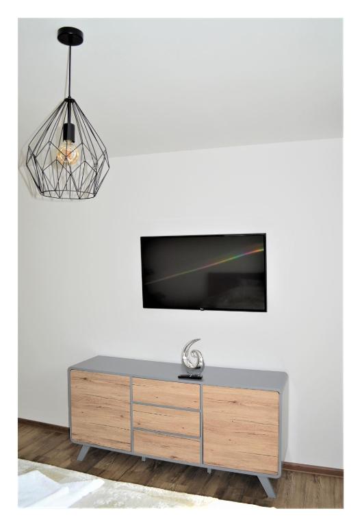 A television and/or entertainment centre at SGL apartments Lavickova
