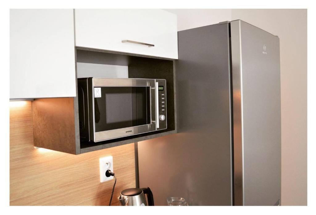 A kitchen or kitchenette at SGL apartments Lavickova