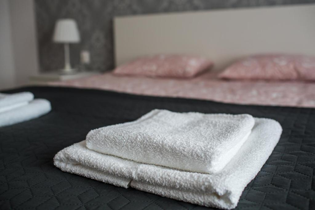 Posteľ alebo postele v izbe v ubytovaní Apartament Pod Winogronami
