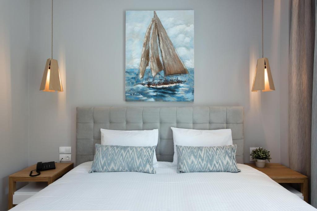 Melina Bay Boutique Hotelにあるベッド