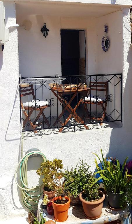 Balkón nebo terasa v ubytování Penny's studio in the heart of Poros