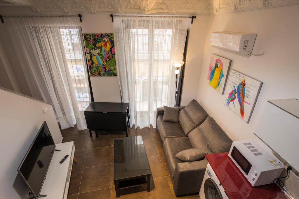 TV a/nebo společenská místnost v ubytování Apartamentos Cáceres Turístico