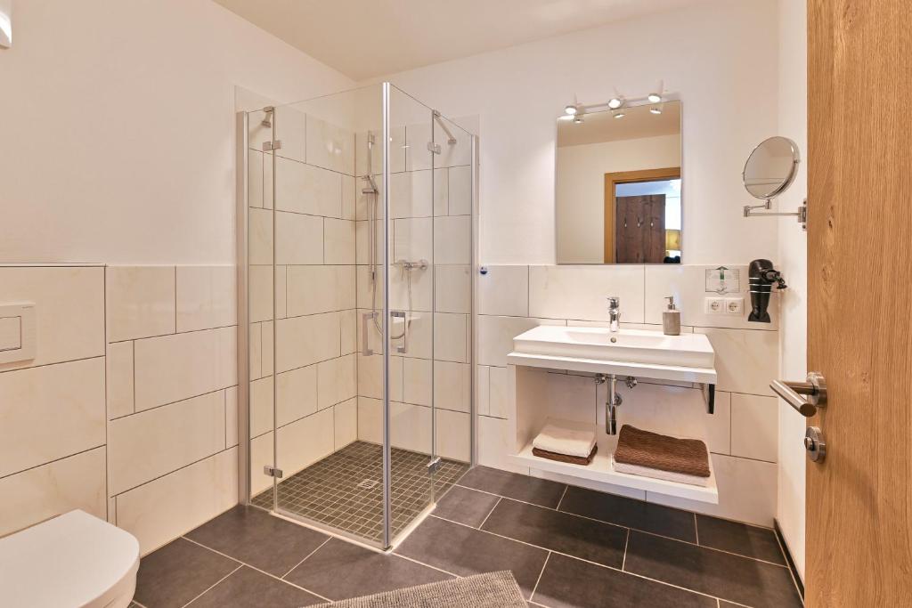 Koupelna v ubytování Haus Flexen rooms & apartments
