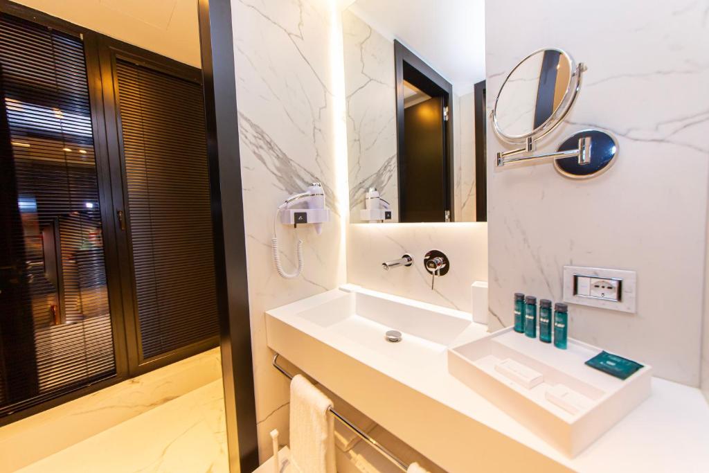 Koupelna v ubytování Hotel Unik