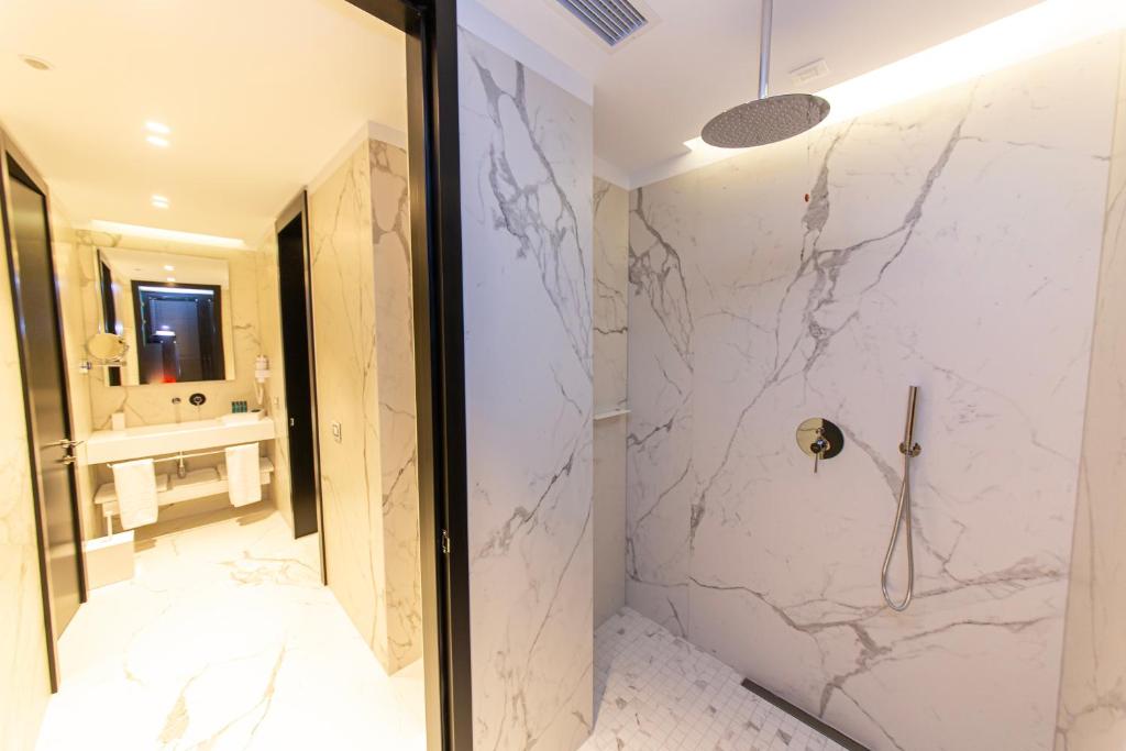 Koupelna v ubytování Hotel Unik