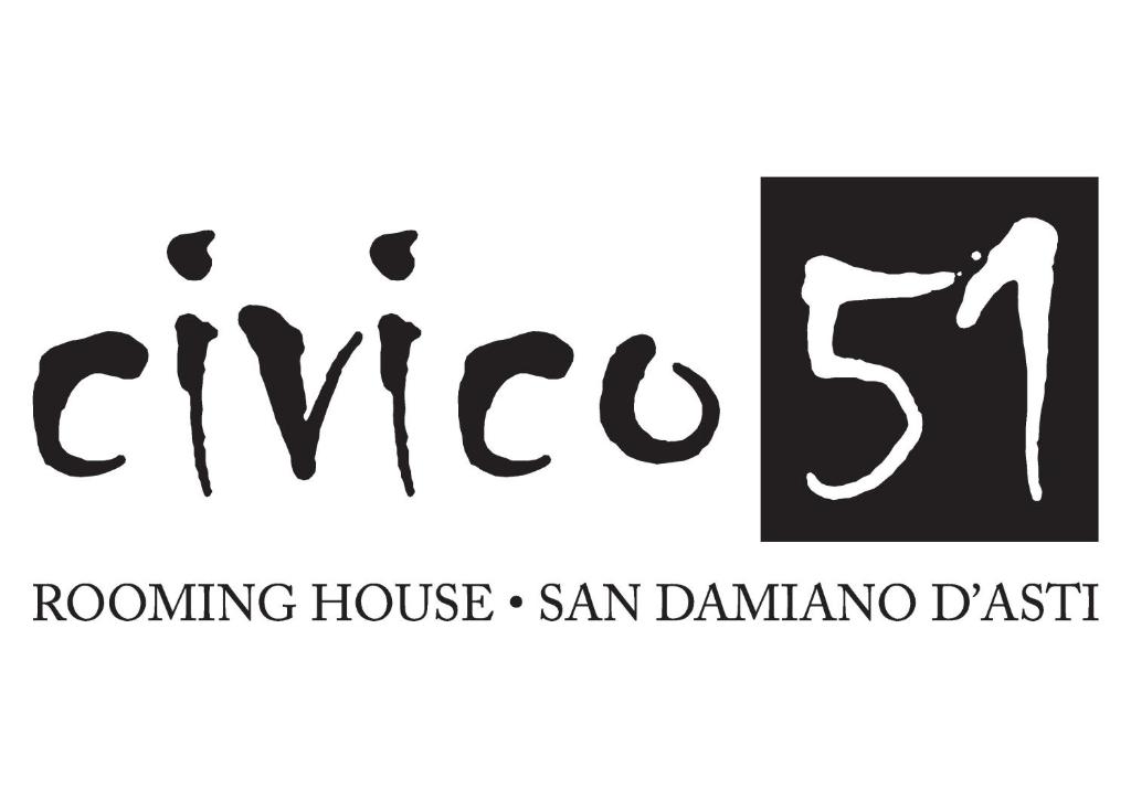 San Damiano dʼAstiにあるCivico51の踊家参道白黒のロゴ