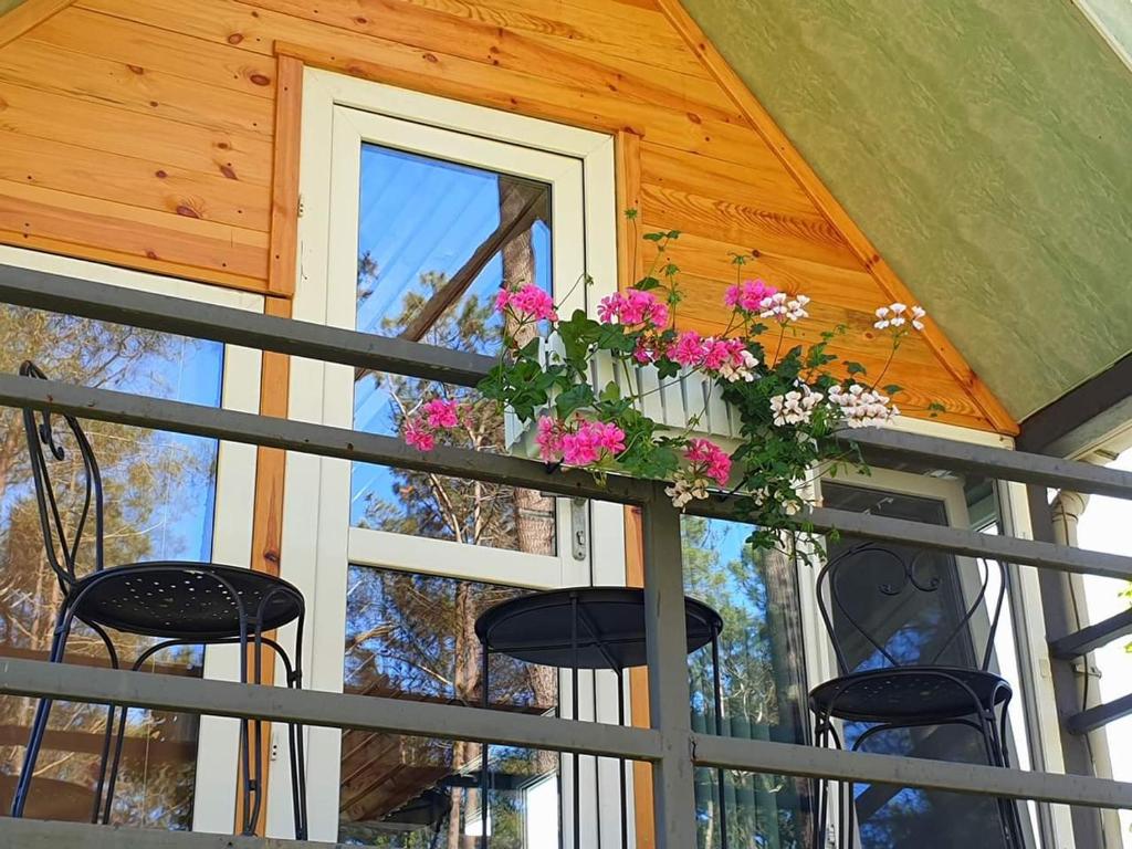 Balkón nebo terasa v ubytování House & Yard Sesil Forest 90m to beach Kaprovani