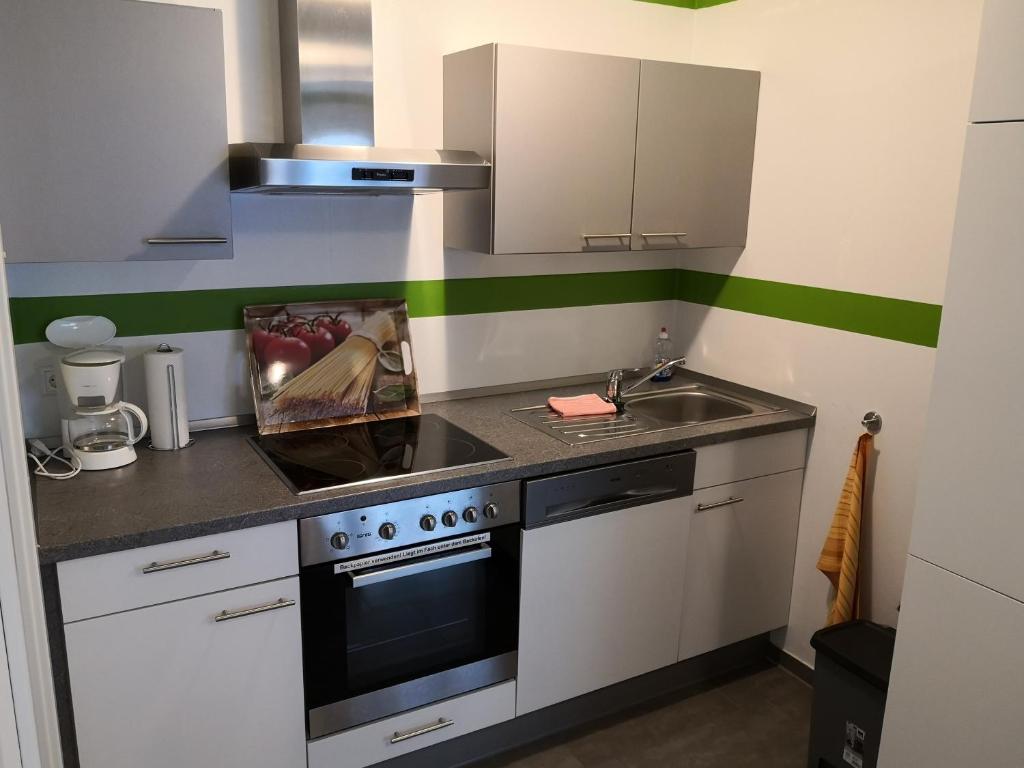 Kuchyň nebo kuchyňský kout v ubytování Ferienwohnung Pfaffenberg