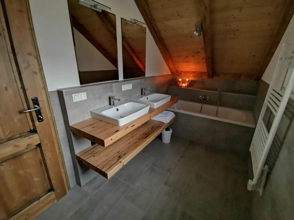 Koupelna v ubytování Berghütte Murmele