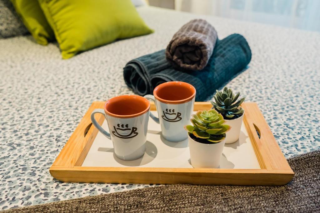 Příslušenství pro přípravu čaje a kávy v ubytování Apartamento Moderno, Madrid Centro