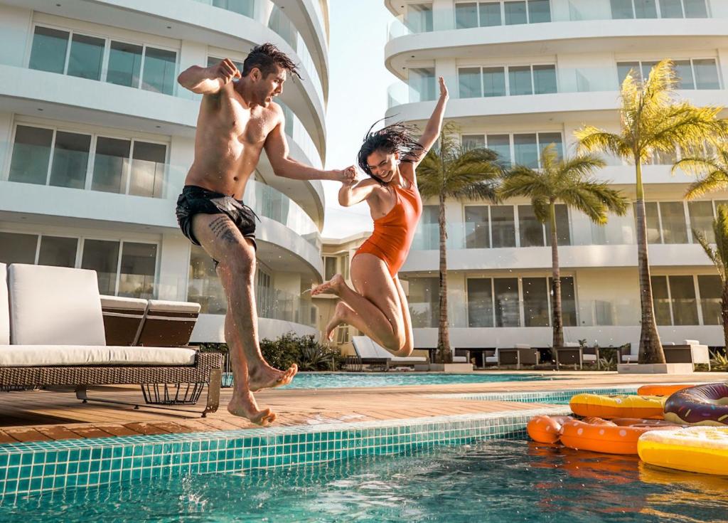Bazén v ubytování Aqua Boracay nebo v jeho okolí