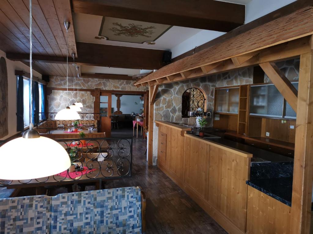 Kuchyň nebo kuchyňský kout v ubytování Hotel Oyer Hof - selbst Service