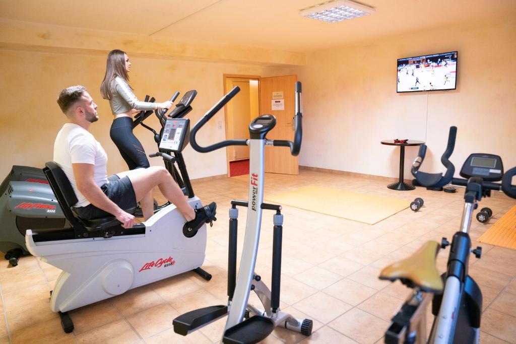 Fitness centrum a/nebo fitness zařízení v ubytování Hotel Löwenstein