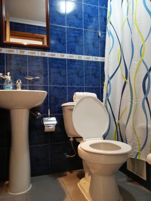 Koupelna v ubytování Hostal La Base