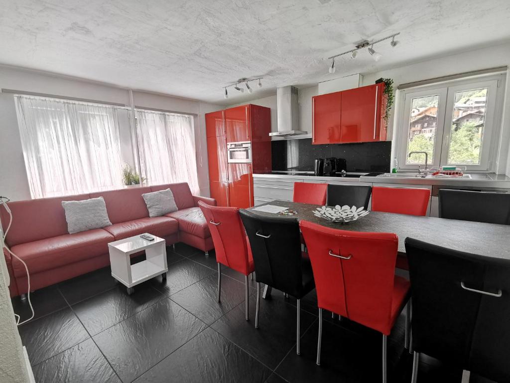 Kuchyň nebo kuchyňský kout v ubytování Apartments Steinbock