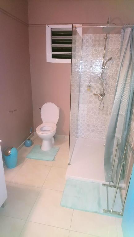 Koupelna v ubytování La Kay'Loulou avec spa et piscine