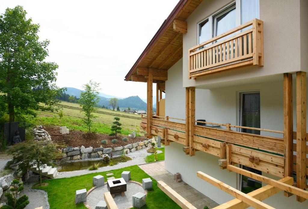 A garden outside Landhotel Anna