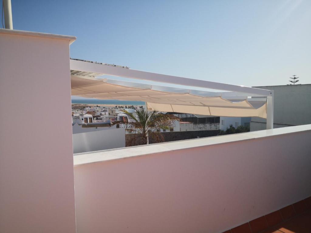 Balkón nebo terasa v ubytování Stadthaus Petronella Meerblick und Dachterrasse